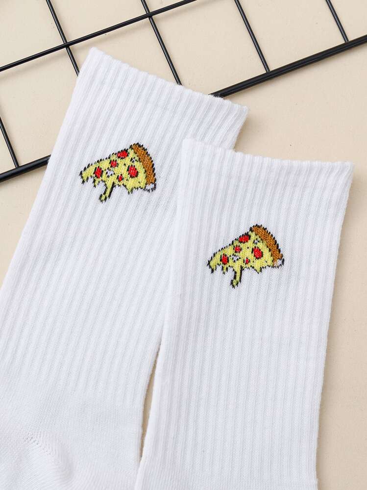 Calcetines de tripulación patrón pizza - Multicolor - Añade 3