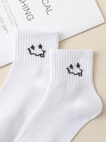 Hombres Calcetines de tripulación con estampado de dibujos animados - Blanco y Negro - Ver 3