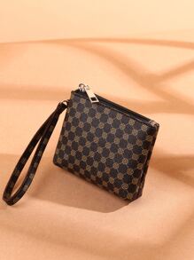 Floral Pattern Slim Lightweight Portable Cash ID Card Card Zipper Coin Pocket Short Wallet Small Pouch Small Pocket Wallet For Birthday Gift Gift Anniversary On Valentine Day Couple Female Lady Girls Male Men School Student For College Student Teenagers Gift Wristlet Wallet School Supplies Teacher Gifts Back To School Card Holder Card Holder Wallet Business Card Holder Credit Card Holder Card Holder Women For Women Wallet Mini Wallet Purse Wallet Card Wallet - Brown - View 1