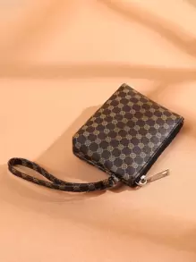 Floral Pattern Slim Lightweight Portable Cash ID Card Card Zipper Coin Pocket Short Wallet Small Pouch Small Pocket Wallet For Birthday Gift Gift Anniversary On Valentine Day Couple Female Lady Girls Male Men School Student For College Student Teenagers Gift Wristlet Wallet School Supplies Teacher Gifts Back To School Card Holder Card Holder Wallet Business Card Holder Credit Card Holder Card Holder Women For Women Wallet Mini Wallet Purse Wallet Card Wallet - Brown - View 2