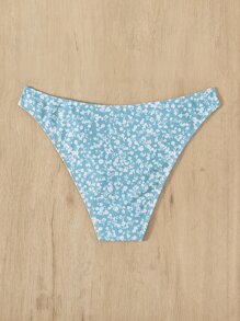 Ditsy Floral Print Bikini Bottom Summer - Baby Blue - View 6
