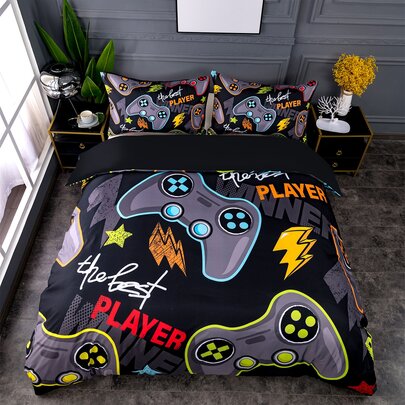 Gamepad Print Duvet Cover Set Without Filler
