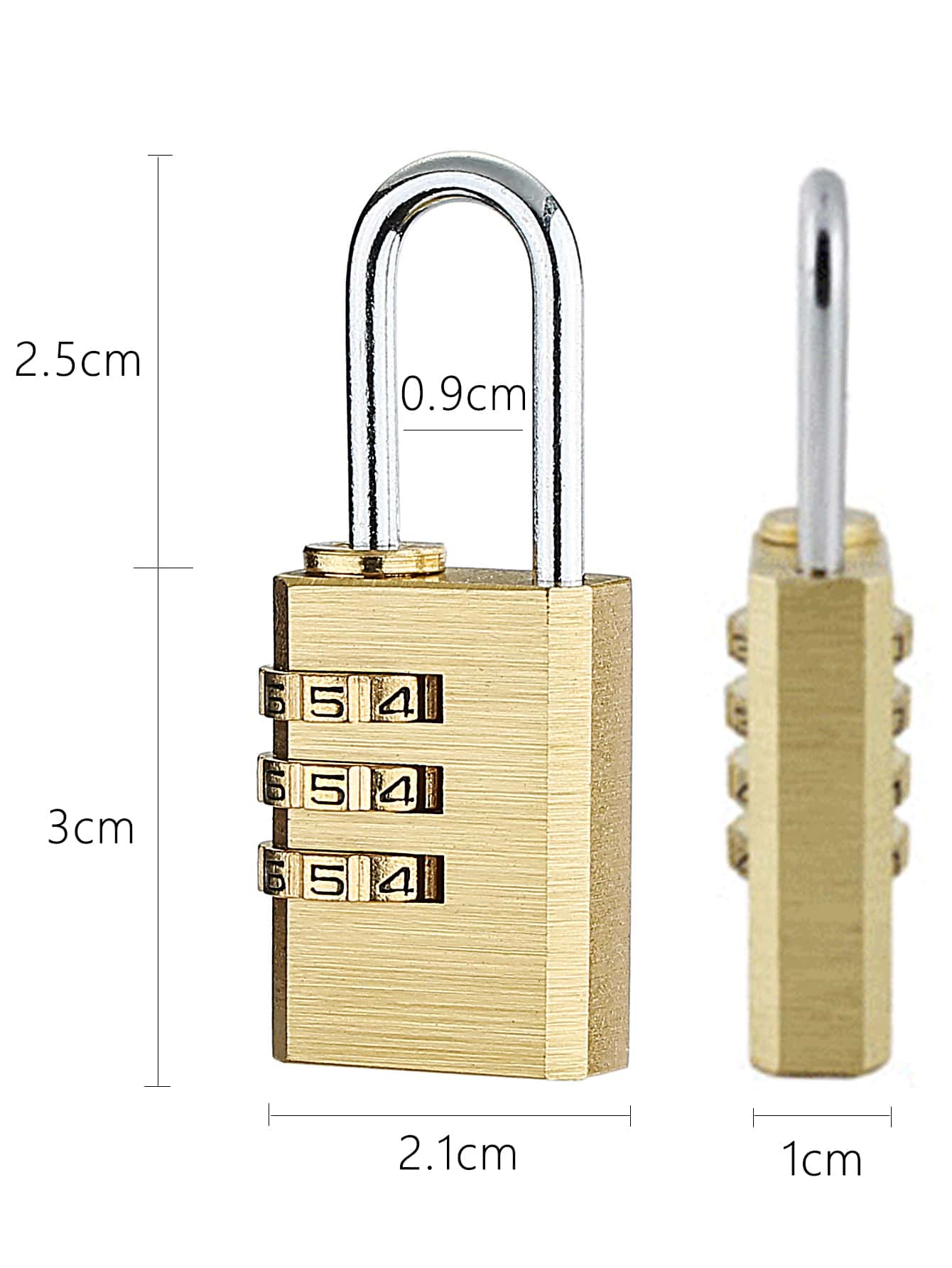 1 pieza cerradura de puerta con contraseña - Dorado - Ver 3