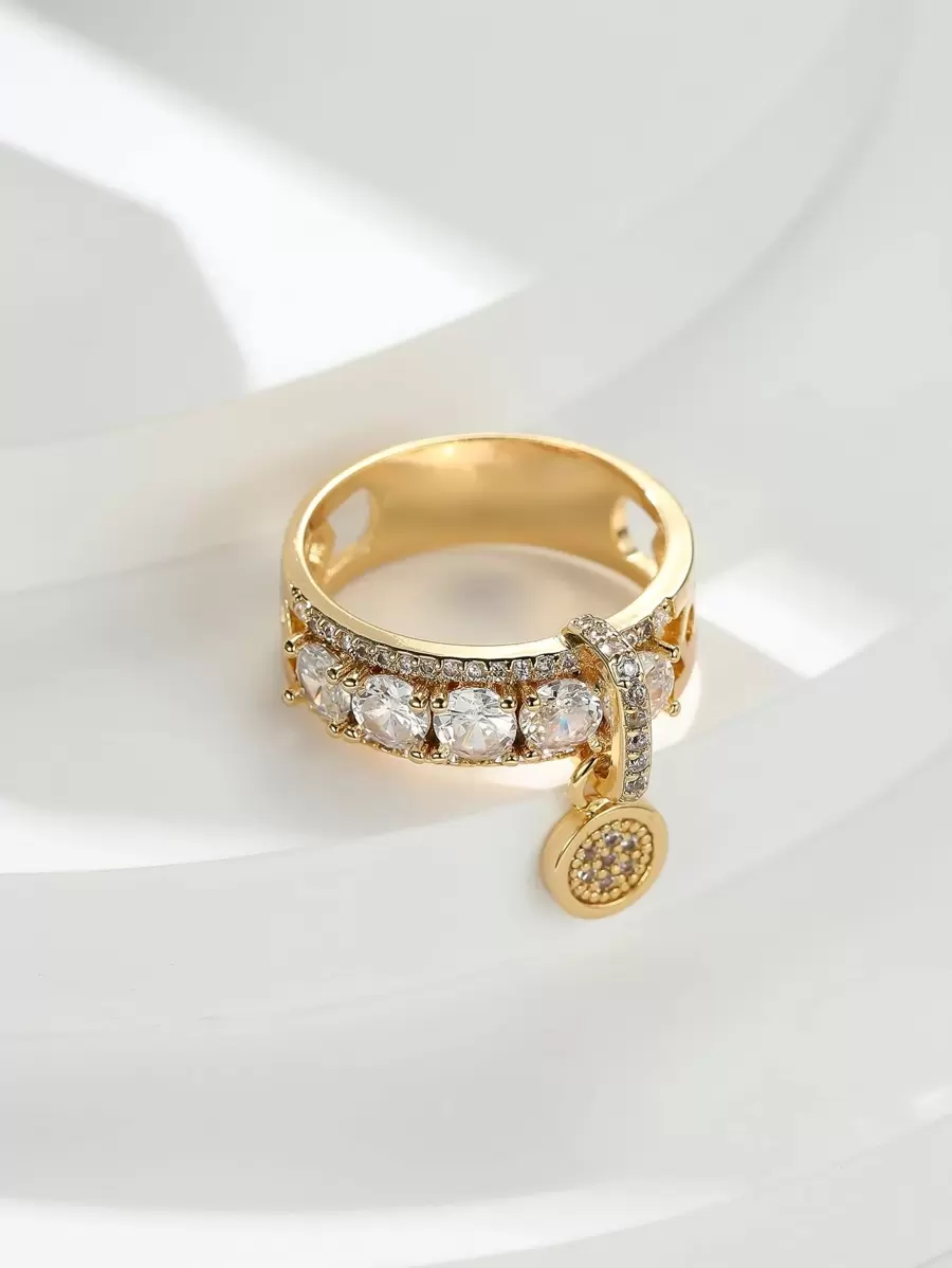 Vanel 1pc Vintage Classic Disc Shaped Pendant Ring, Luxury Women's Jewelry Ring, Gift For Wife Or Party