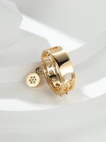 Vanel 1pc Vintage Classic Disc Shaped Pendant Ring, Luxury Women's Jewelry Ring, Gift For Wife Or Party