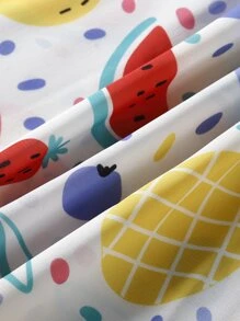 小女童水果印花荷葉邊罩衫 - 彩色 - 查看 3