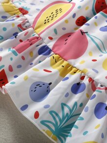 小女童水果印花荷葉邊罩衫 - 彩色 - 查看 4