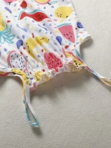 小女童水果印花荷葉邊罩衫 - 彩色 - 查看 8