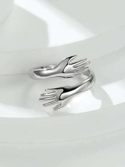 Vanel 1st Silver Minimalist Kram Öppen Ring