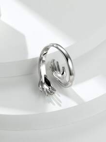 Vanel 1入組銀極簡擁抱打開戒指