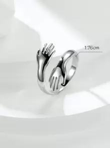 Vanel 1入組銀極簡擁抱打開戒指