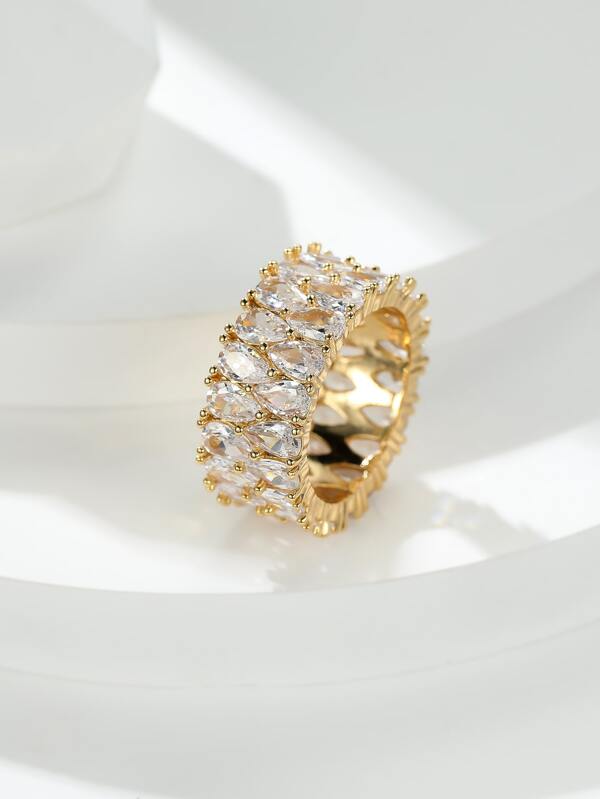 Vanel خاتم زخرفة مكعب زركونيا