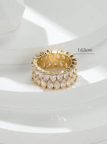 Vanel خاتم زخرفة مكعب زركونيا