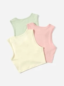 Easithlete 3 件套圆领运动背心修身衬衫 - 彩色 - 查看 2