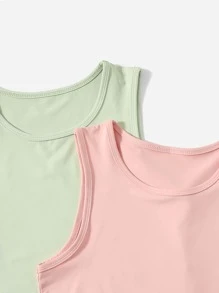 Easithlete 3 件套圆领运动背心修身衬衫 - 彩色 - 查看 4