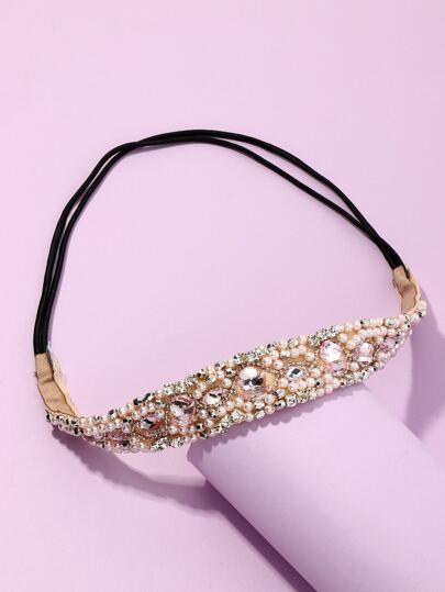 1pc Women's Headband With Faux Pearl & Rhinestone Decor, Fashionable Beaded Headband, Suitable For Daily, Party, And Gathering Outfits Women Bandanas Winter Hair Accessories Fashion Scarf Women Hair Band