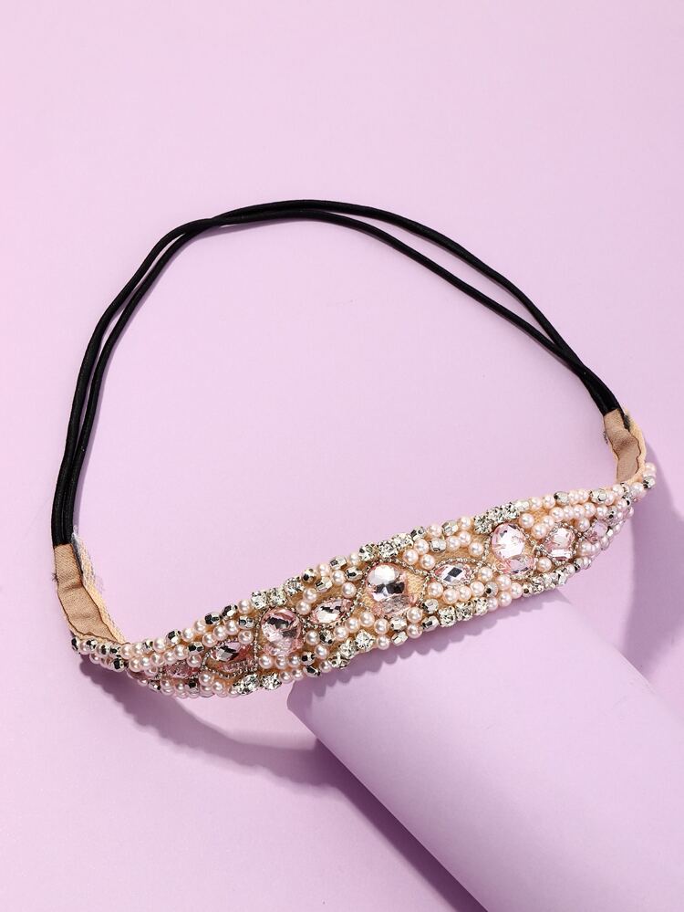 1pc Women's Headband With Faux Pearl & Rhinestone Decor, Fashionable Beaded Headband, Suitable For Daily, Party, And Gathering Outfits Women Bandanas Winter Hair Accessories Fashion Scarf Women Hair Band Summer Outfits