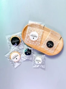 50入組標語圖案隨機打包袋 - 黑與白 - 查看 1