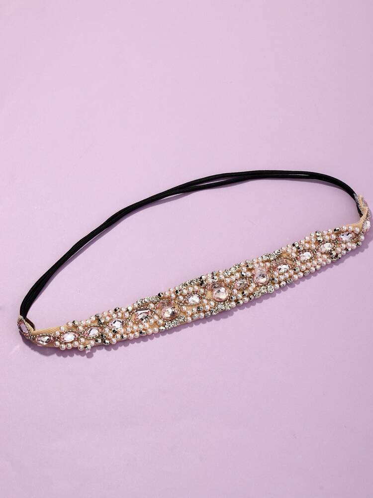 1pc Women's Headband With Faux Pearl & Rhinestone Decor, Fashionable Beaded Headband, Suitable For Daily, Party, And Gathering Outfits Women Bandanas Winter Hair Accessories Fashion Scarf Women Hair Band Summer Outfits