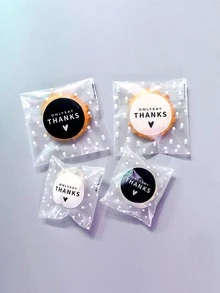 50入組標語圖案隨機打包袋 - 黑與白 - 查看 3