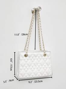 Túi vai Kẻ sọc Đúng mốt - trắng - Xem 3