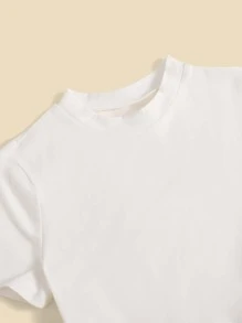 SHEIN 女孩小高領小熊刺繡吊帶短上衣和T恤 - 彩色 - 查看 3
