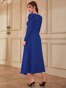 Modelyn Women Dresses Mutiara Ruched Plain Anggun - Royal Blue - View 2