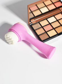 軟毛手動刷潔面刷，1入組清潔矽膠雙面按摩刷，洗面奶 - 粉色 - 查看 3