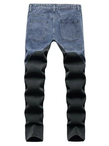 ROMWE MEN Guys Two Tone Skinny Jeans - Multicolor - View 2