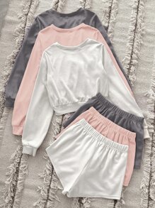 Bộ đồ giản dị Nữ Thắt nơ trước màu trơn Giải trí - Nhiều màu - Xem 2