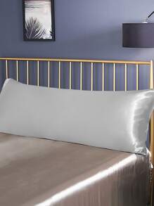 1pc Satin Body Pillowcase Không có Filler - Bạc - Xem 1