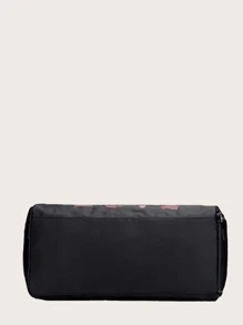 Letter Sequins Decor Duffel Bag - Black - View 5