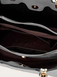 3入組毛球吊墜手提包套裝