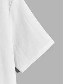 Manfinity Men Half Zip Hooded Shirt - White - View 4