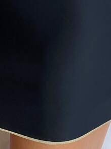 Phụ nữ Binding Trim Cut Out Ring Liên kết Đồ bơi Set Bãi biển Mùa hè - màu đen - Xem 3