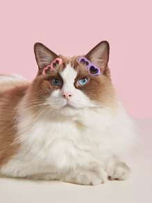 2入組心太陽鏡形狀隨機寵物毛髮夾 - 彩色 - 查看 1