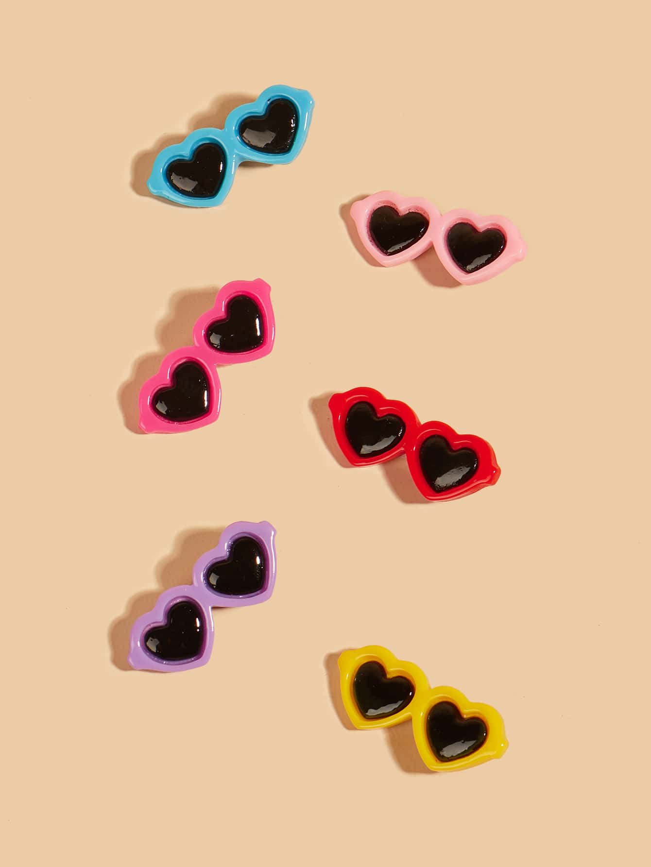 2pcs Heart Sunglasses Shaped Random Pet Hair Clip - Multicolor - View 3