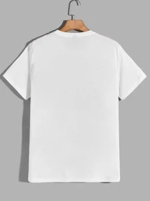 GENTILAND 男士字母和貓印花上衣 - 白色 - 查看 2