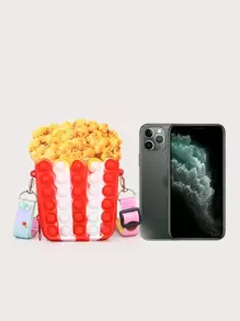 Kids Random Strap Cartoon Design Push Bubble Novelty Bag - Red - View 5