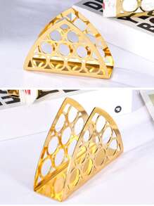 1pc Stainless Steel Napkin Holder - Gold - View 5