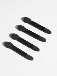 Disposable Double-Head Eyeshadow Stick, 50pcs Eyeshadow Brush Sponge Stick Makeup Tool Sponge Brush Head - Black - View 2