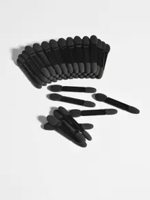 Disposable Double-Head Eyeshadow Stick, 50pcs Eyeshadow Brush Sponge Stick Makeup Tool Sponge Brush Head - Black - View 3