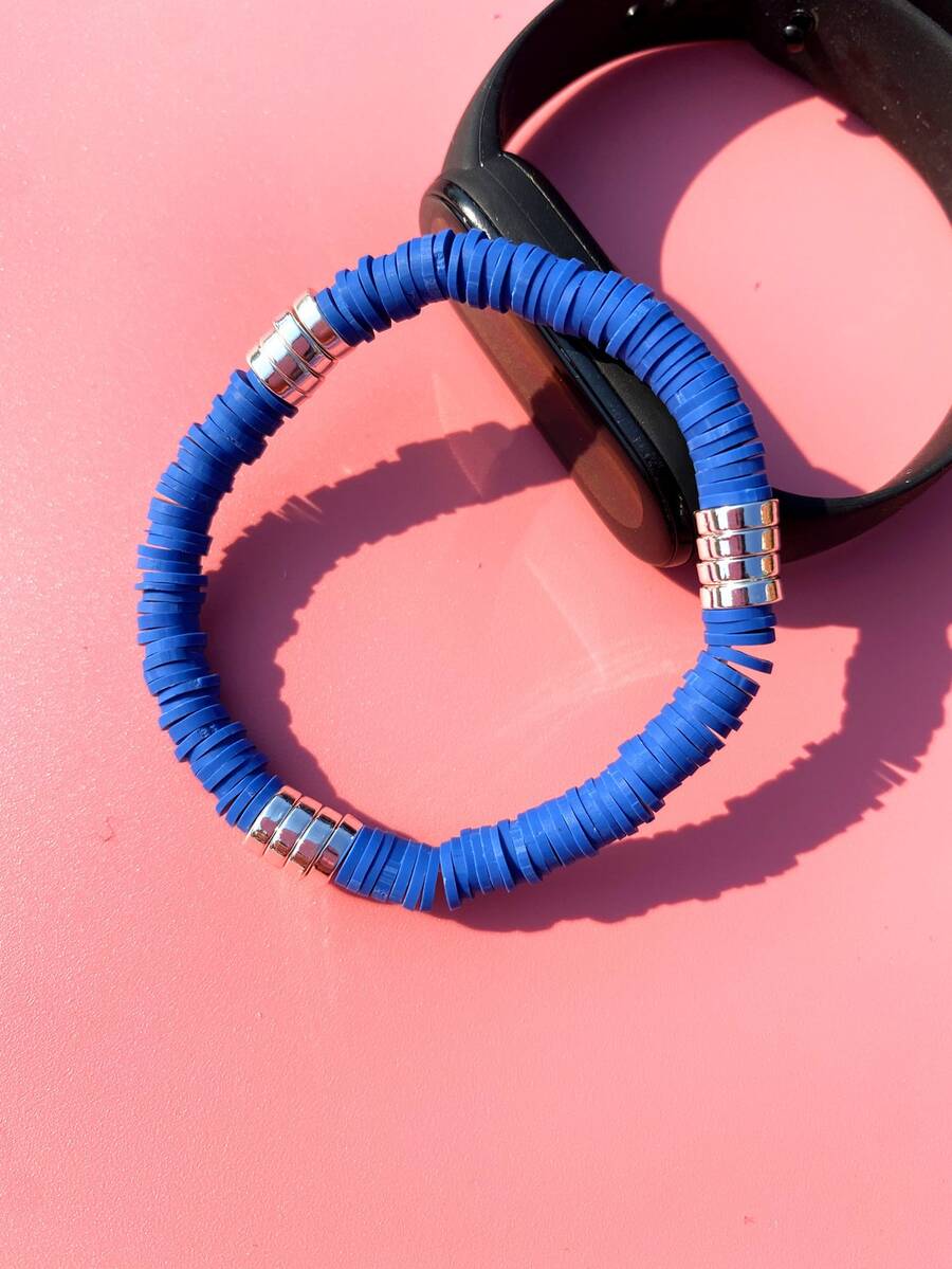 1入組波西米亞極簡串珠手鏈適合女士日常裝飾 - 藍色 - 查看 1