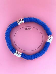 1入組波西米亞極簡串珠手鏈適合女士日常裝飾 - 藍色 - 查看 3