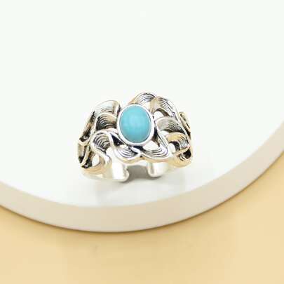 Turquoise Decor Cuff Ring