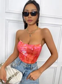 SHEIN MOOSTA Áo nữ Cà vạt nhuộm Gợi cảm - Nhiều màu - Xem 4