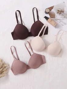 Women's Casual Plain Backless Medium Stretch Fabric Bra For Everyday Wear - Multicolor - View 5