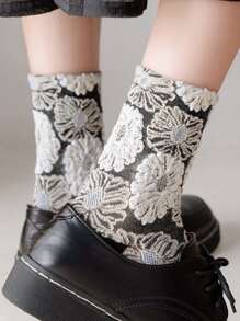 3 cặp Vớ hoa văn hình nơ - Nhiều màu - Xem 2