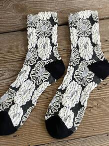 3 cặp Vớ hoa văn hình nơ - Nhiều màu - Xem 4