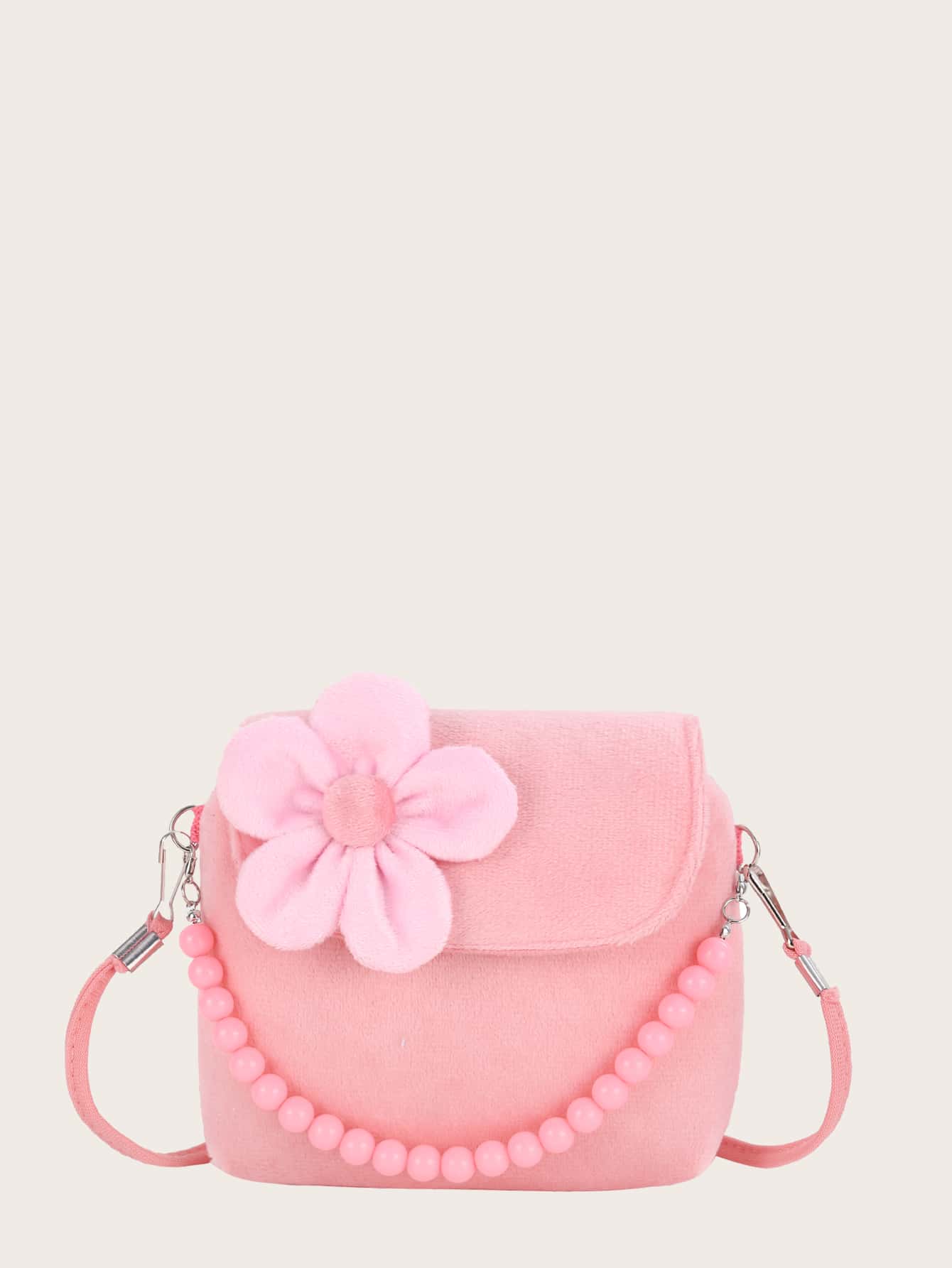 Girls Floral Decor Satchel Bag - Pink - View 1
